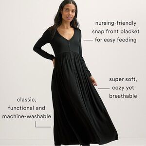 HATCH The Softest Rib Nursing Dress sz 1 BLACK